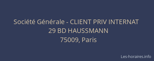 Société Générale - CLIENT PRIV INTERNAT 