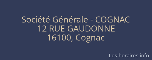 Société Générale - COGNAC 