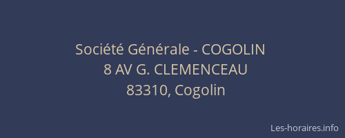 Société Générale - COGOLIN 