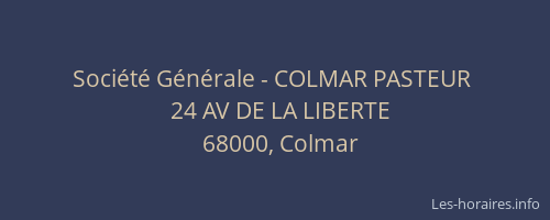 Société Générale - COLMAR PASTEUR 