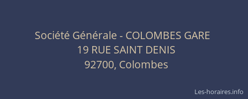 Société Générale - COLOMBES GARE 