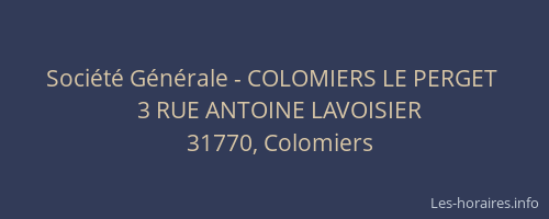 Société Générale - COLOMIERS LE PERGET 
