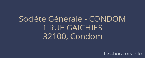 Société Générale - CONDOM 
