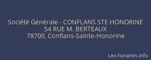 Société Générale - CONFLANS STE HONORINE 