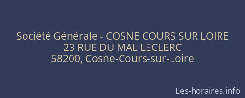 Société Générale - COSNE COURS SUR LOIRE 
