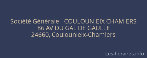 Société Générale - COULOUNIEIX CHAMIERS 