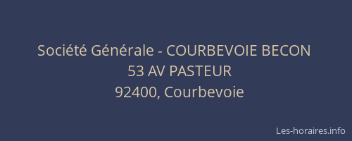 Société Générale - COURBEVOIE BECON 