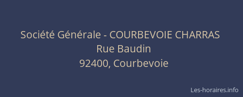 Société Générale - COURBEVOIE CHARRAS 