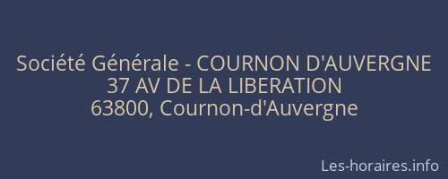 Société Générale - COURNON D'AUVERGNE 