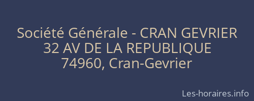 Société Générale - CRAN GEVRIER 