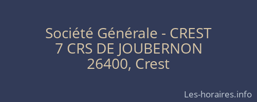 Société Générale - CREST 