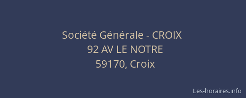 Société Générale - CROIX 