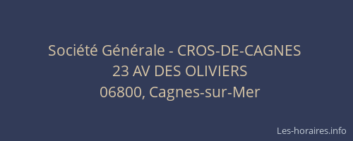 Société Générale - CROS-DE-CAGNES 