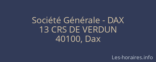 Société Générale - DAX 