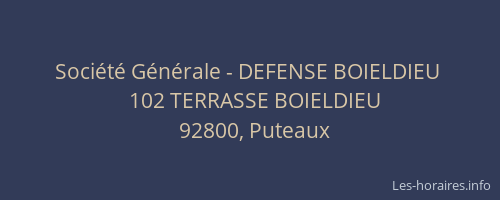Société Générale - DEFENSE BOIELDIEU 