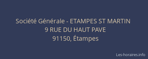 Société Générale - ETAMPES ST MARTIN 