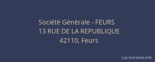 Société Générale - FEURS 