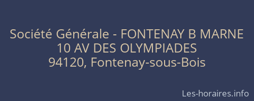 Société Générale - FONTENAY B MARNE 