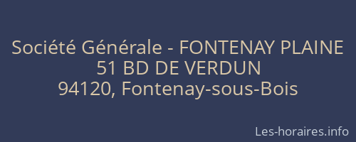 Société Générale - FONTENAY PLAINE 