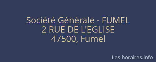 Société Générale - FUMEL 