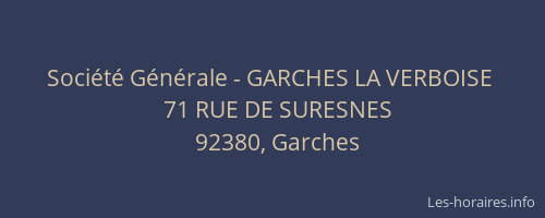 Société Générale - GARCHES LA VERBOISE 
