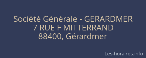 Société Générale - GERARDMER 
