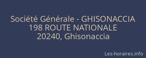 Société Générale - GHISONACCIA 
