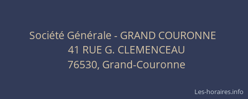 Société Générale - GRAND COURONNE 