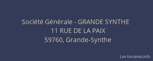 Société Générale - GRANDE SYNTHE 