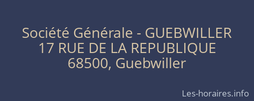 Société Générale - GUEBWILLER 