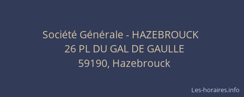 Société Générale - HAZEBROUCK 
