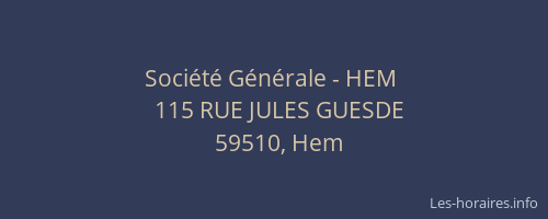 Société Générale - HEM 