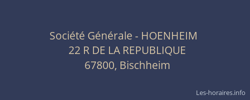 Société Générale - HOENHEIM 