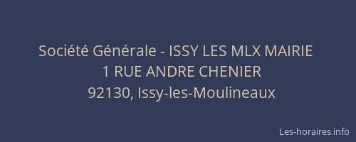 Société Générale - ISSY LES MLX MAIRIE 