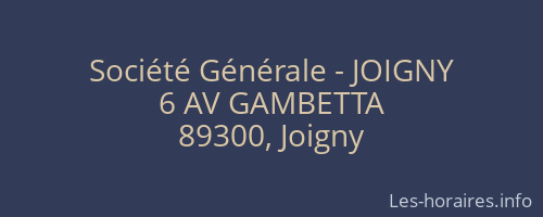 Société Générale - JOIGNY 