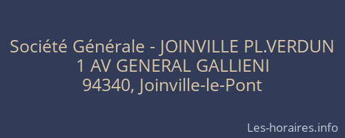 Société Générale - JOINVILLE PL.VERDUN 