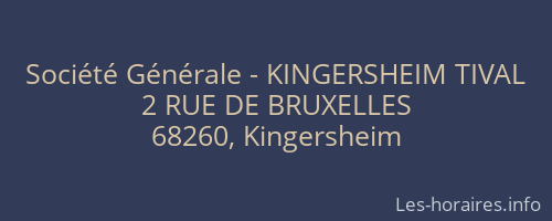 Société Générale - KINGERSHEIM TIVAL 