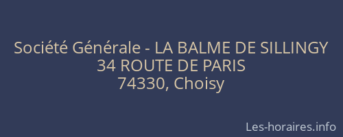 Société Générale - LA BALME DE SILLINGY 