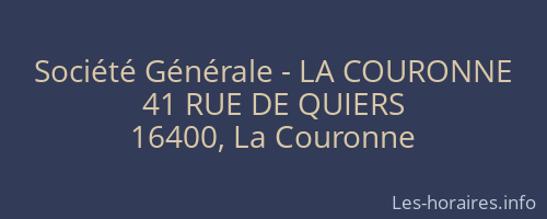 Société Générale - LA COURONNE 