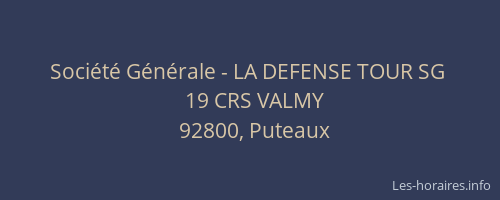 Société Générale - LA DEFENSE TOUR SG 