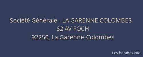 Société Générale - LA GARENNE COLOMBES 