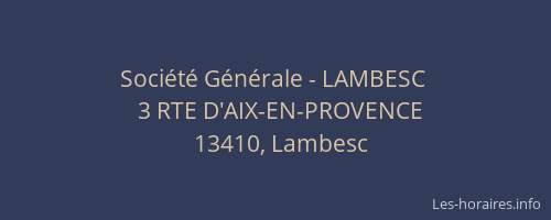 Société Générale - LAMBESC 