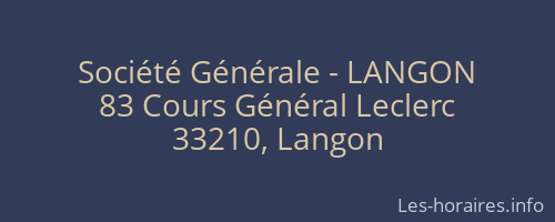 Société Générale - LANGON 