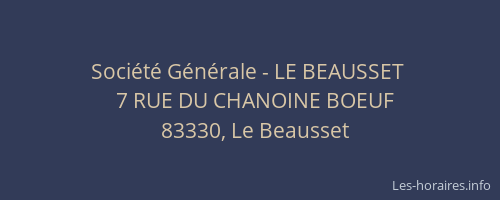 Société Générale - LE BEAUSSET 