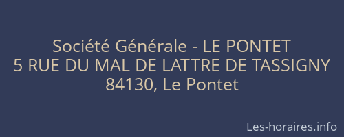 Société Générale - LE PONTET 