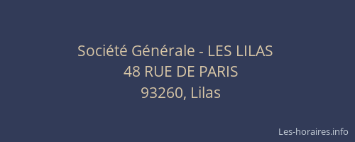 Société Générale - LES LILAS 