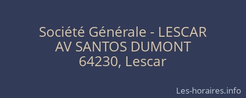 Société Générale - LESCAR 
