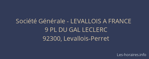 Société Générale - LEVALLOIS A FRANCE 