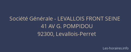 Société Générale - LEVALLOIS FRONT SEINE 