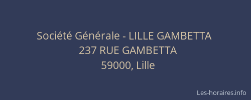 Société Générale - LILLE GAMBETTA 
